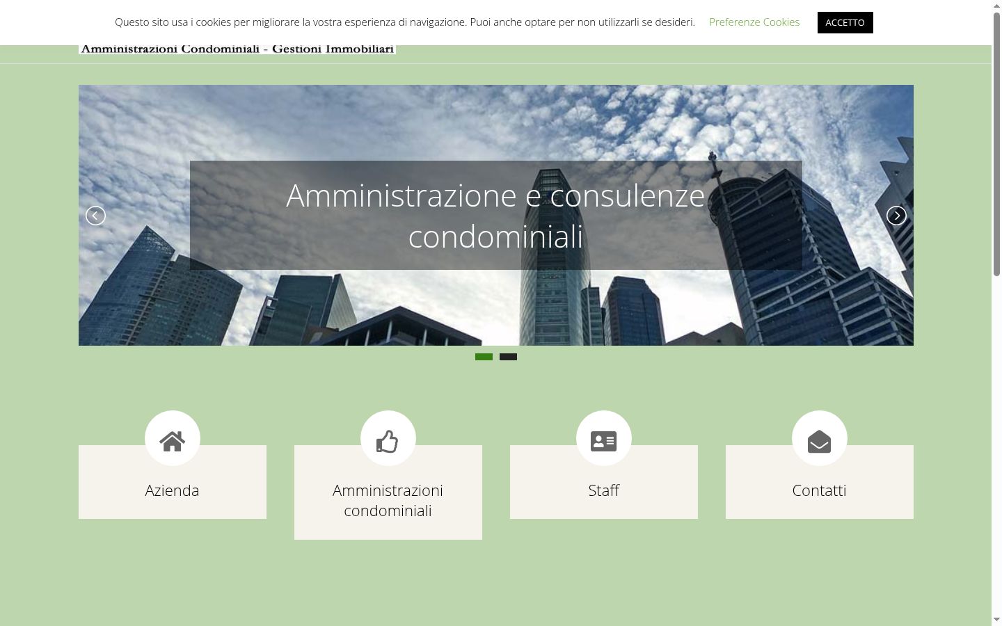 Screenshot del banner di consenso mostrato prima di qualsiasi interazione
