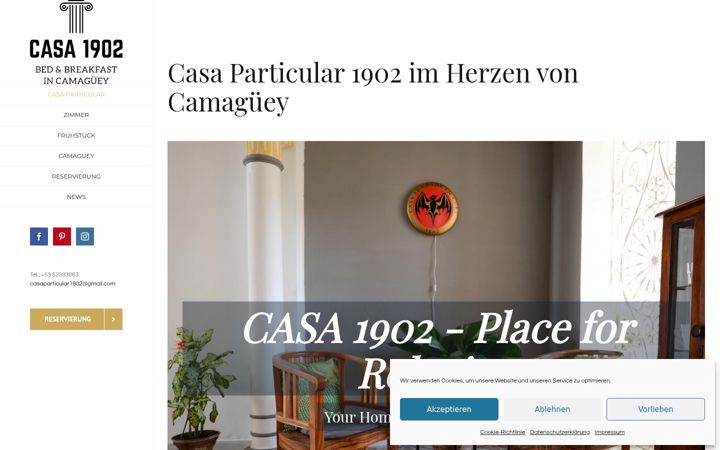 Screenshot of casaparticular-camaguey.de