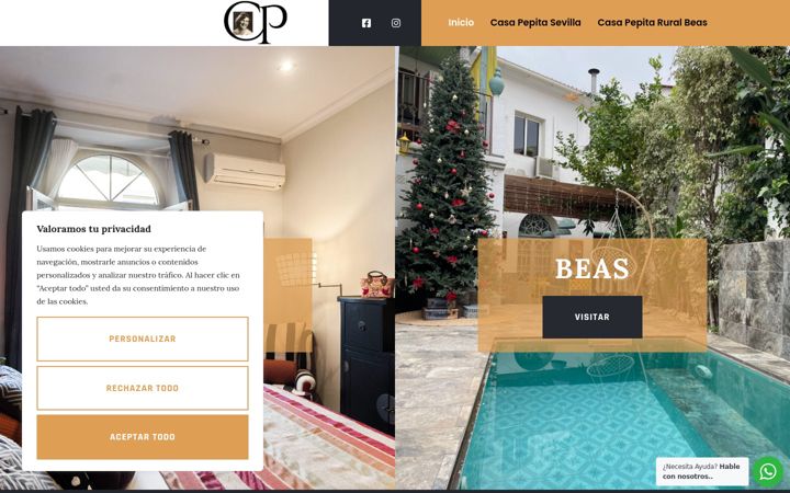 Screenshot of casapepitagutierrez.com
