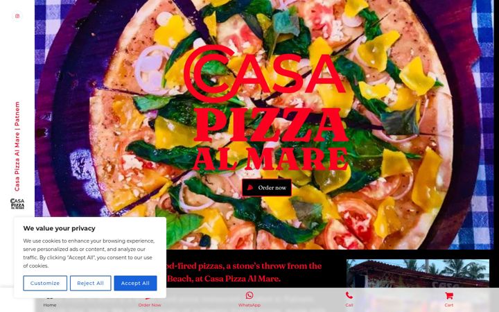 Screenshot von casapizzaalmare.in