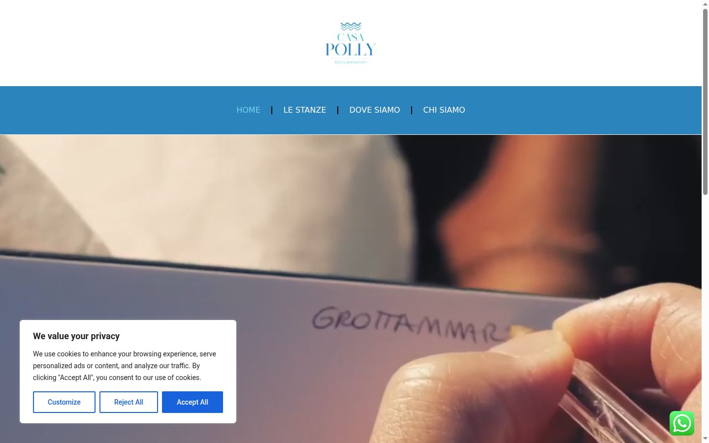 Captura de ecrã do banner de consentimento apresentado antes de qualquer interação