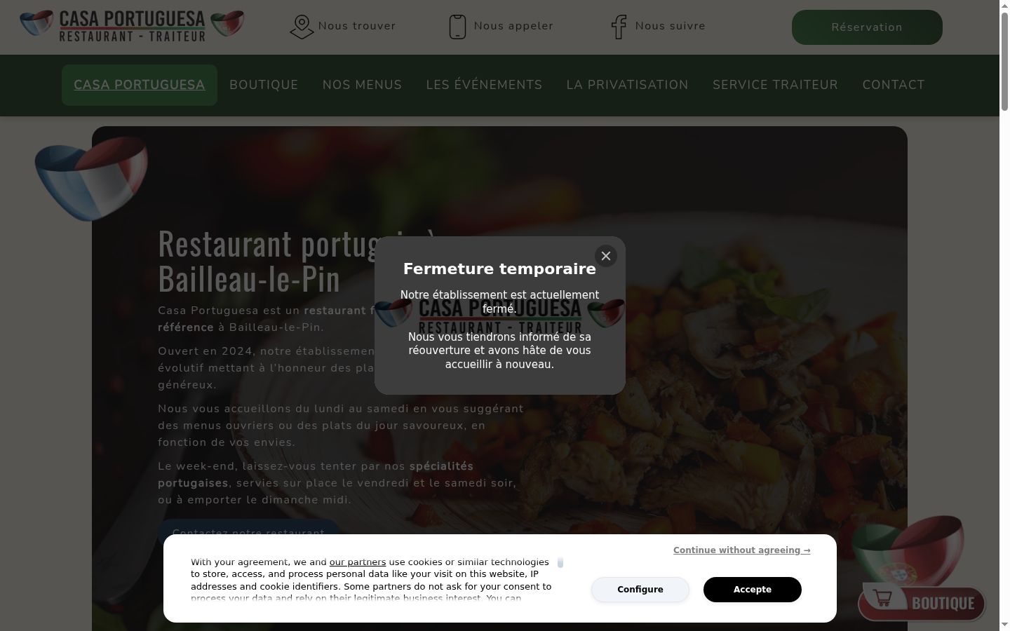 Screenshot of the consent banner shown before any interaction