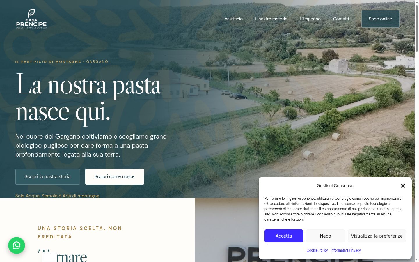 Captura de ecrã do banner de consentimento apresentado antes de qualquer interação