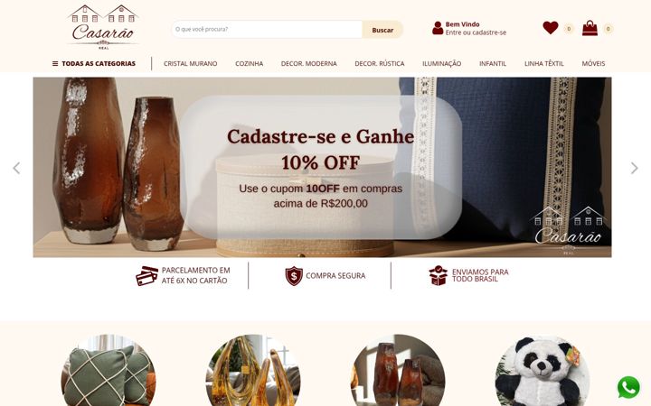 Ekrano kopija casaraoreal.com.br