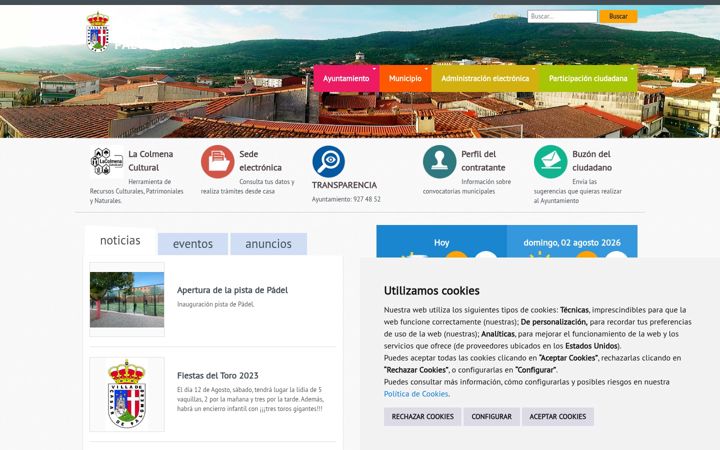 Screenshot of casardepalomero.es