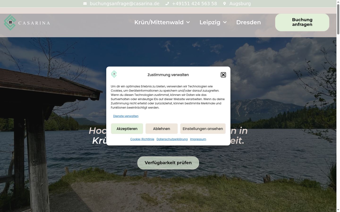 Screenshot tal-banner tal-kunsens muri qabel kwalunkwe interazzjoni