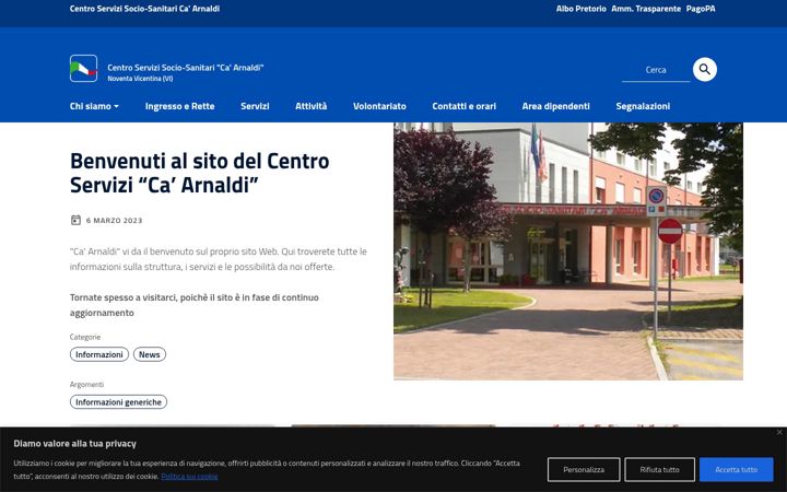 Screenshot of casariposocaarnaldi.it