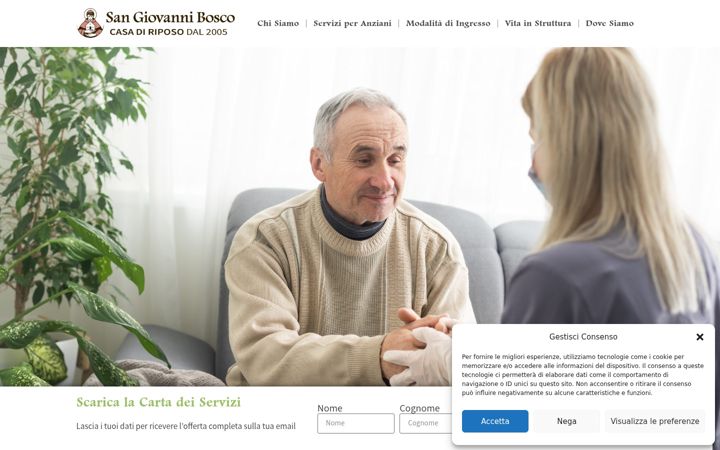 Screenshot of casaripososangiovannibosco.it