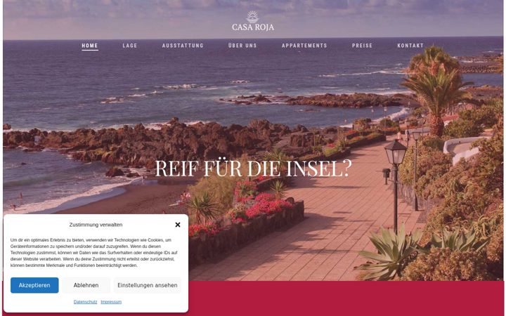 Screenshot of casarojatenerife.com