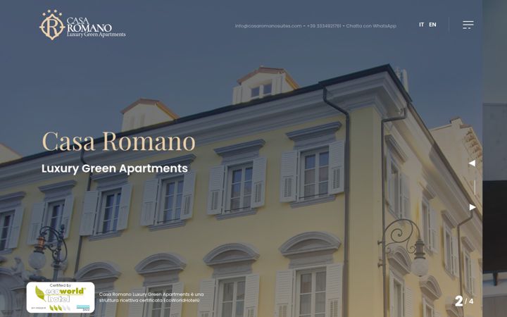 Screenshot of casaromanosuites.com
