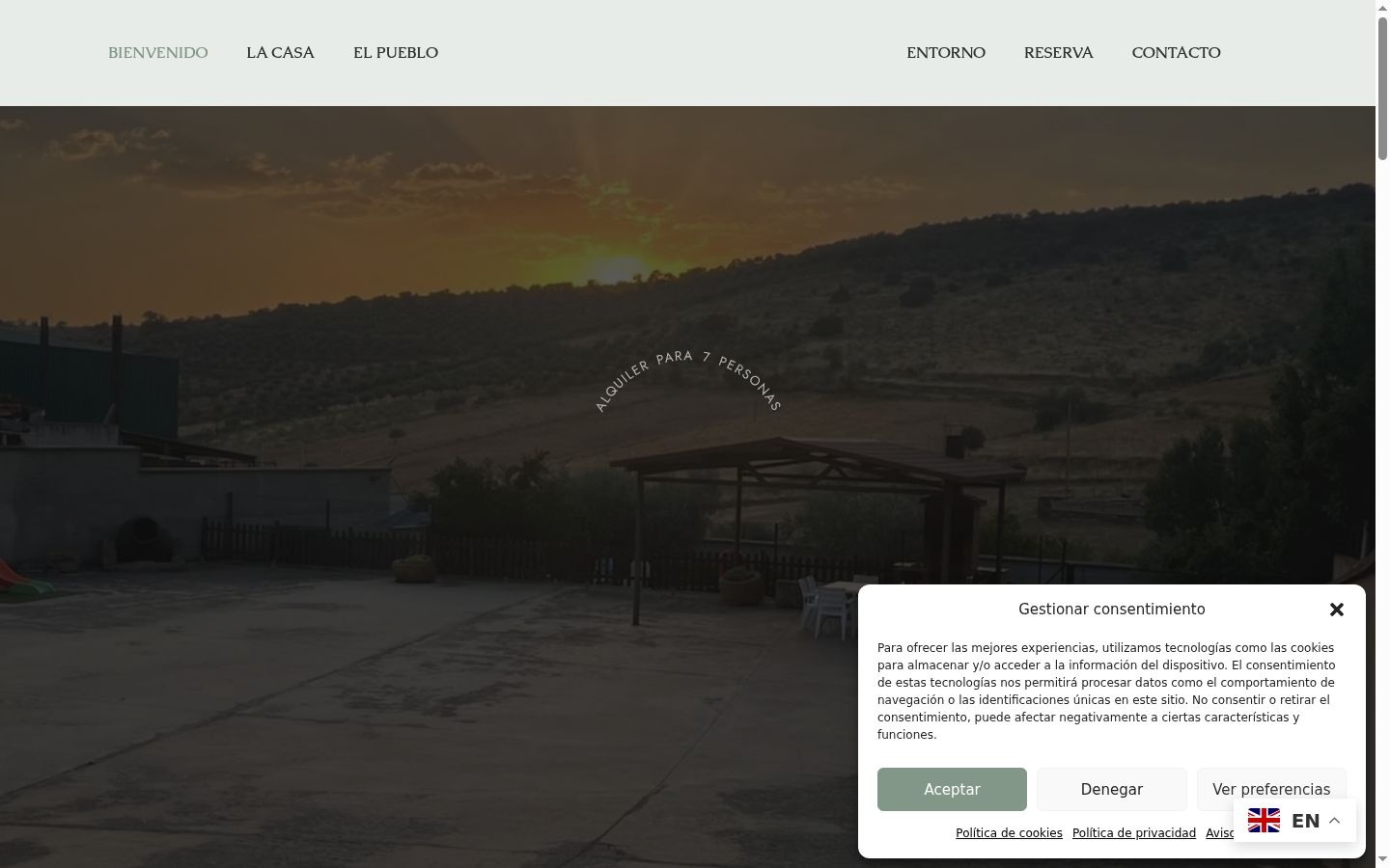 Screenshot of the consent banner shown before any interaction