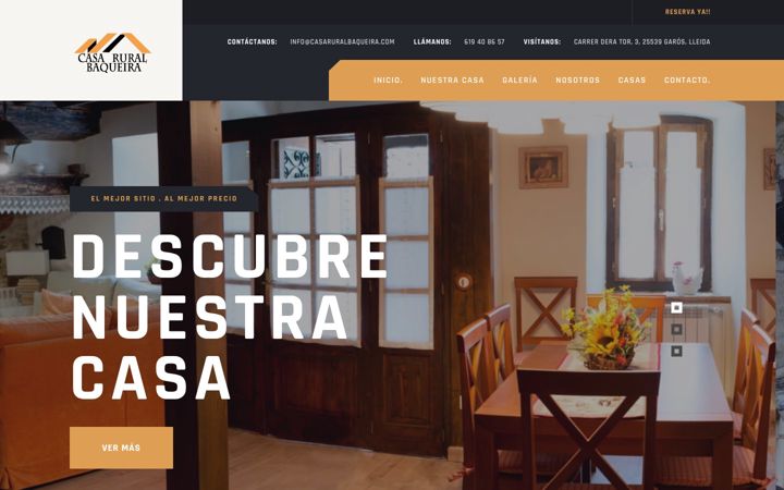 Screenshot of casaruralbaqueira.com