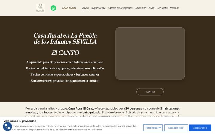 Screenshot of casaruralelcanto.com