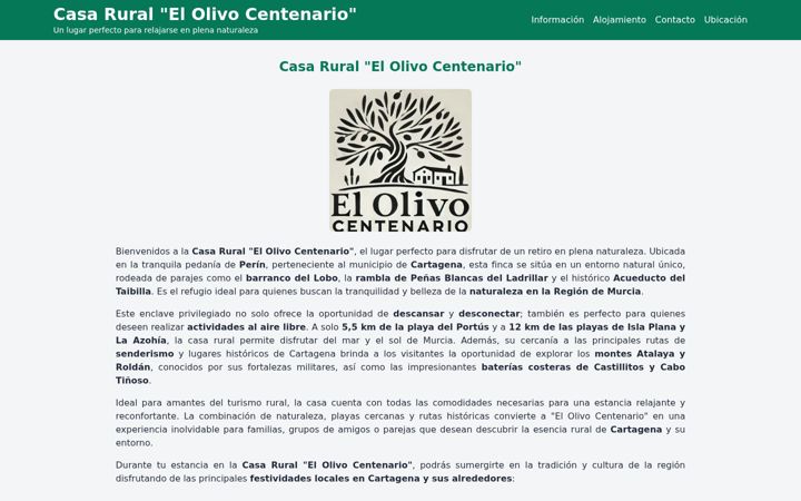 Screenshot of casaruralelolivocentenario.com