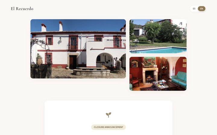 Screenshot of casaruralelrecuerdo.com