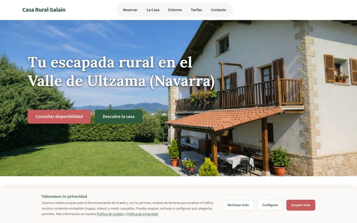 Screenshot of casaruralgalain.com