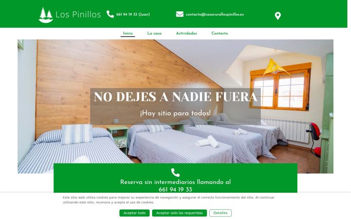 Screenshot of casarurallospinillos.es