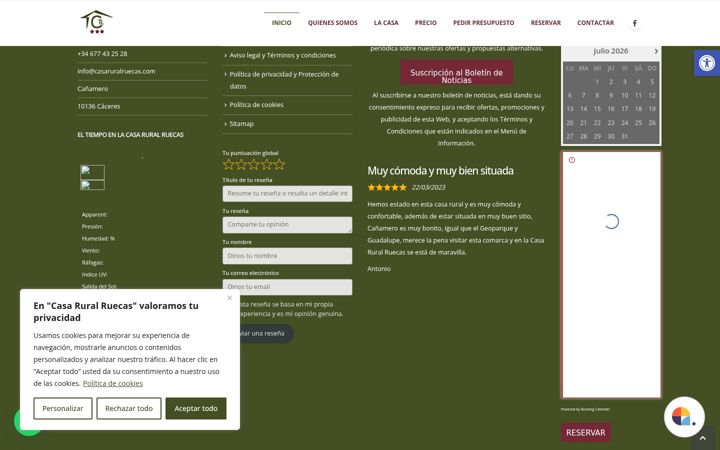 Zrzut ekranu casaruralruecas.com