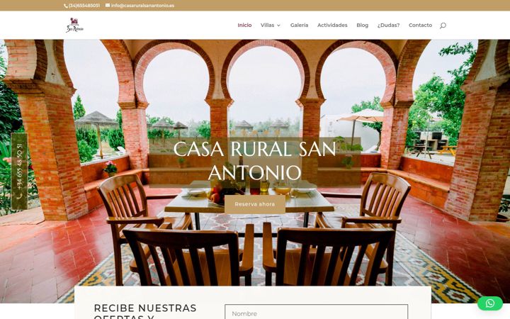 Snimka zaslona za casaruralsanantonio.es