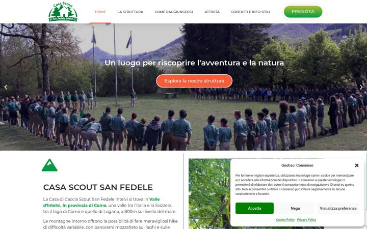 Screenshot of casascoutsanfedele.it