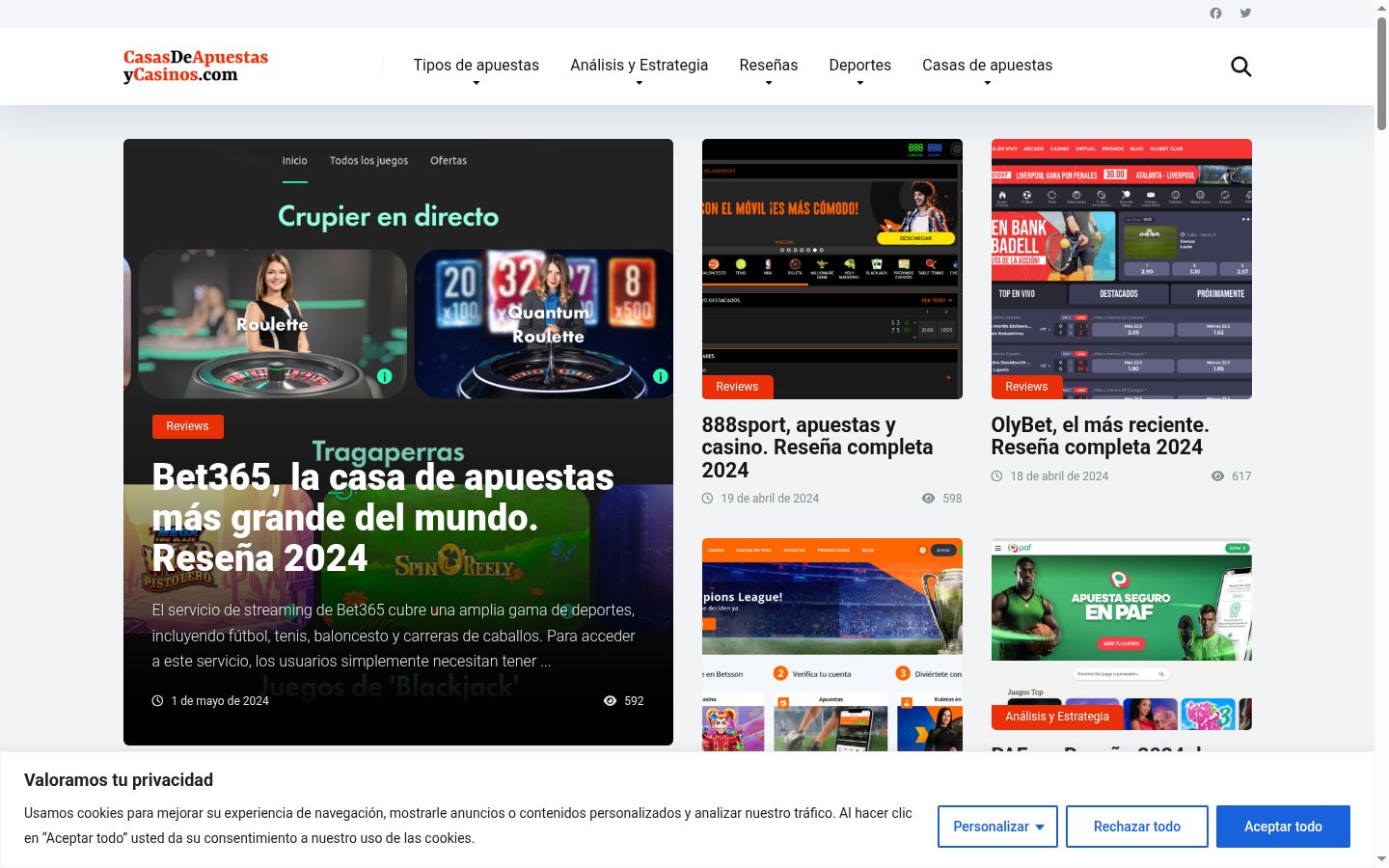 Captura de ecrã do banner de consentimento apresentado antes de qualquer interação