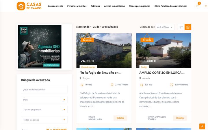 Screenshot of casasdecampos.es