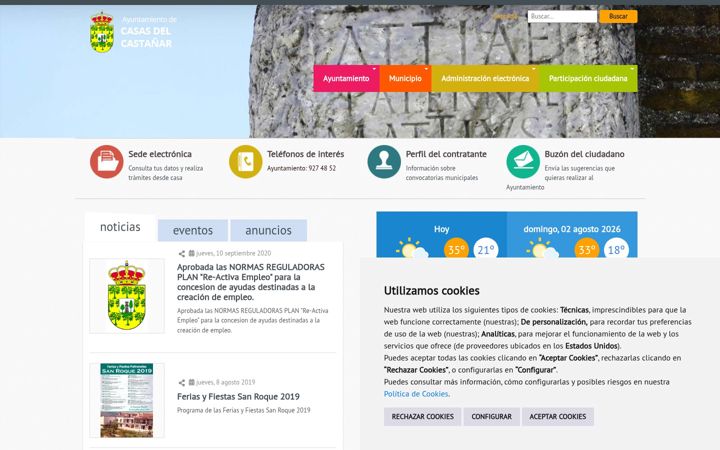 Screenshot of casasdelcastanar.es