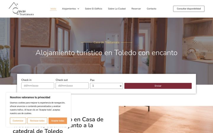 Screenshot of casasdetrastamara.es
