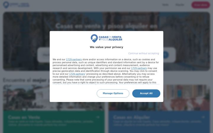 Screenshot of casasenventaypisosalquiler.es