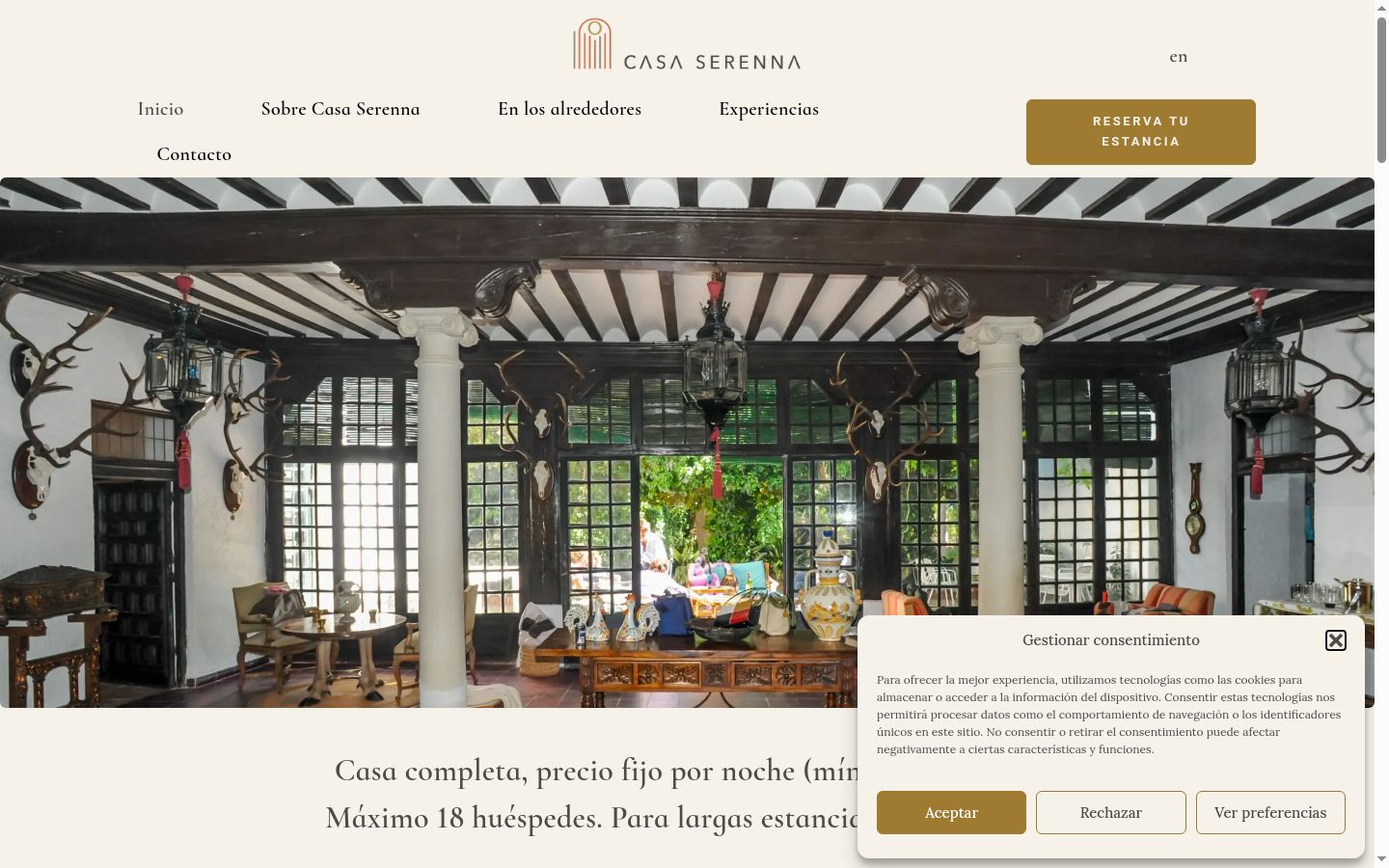 Screenshot of the consent banner shown before any interaction