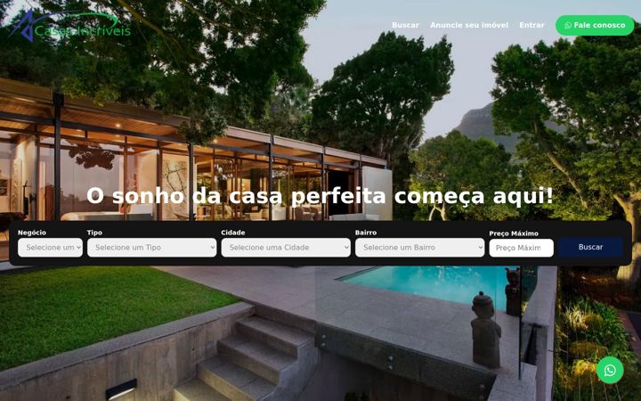 Screenshot of casasincriveis.com