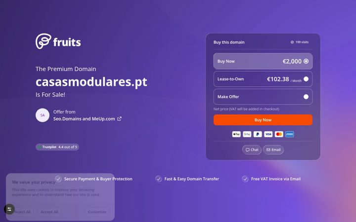 Ekrānuzņēmums no casasmodulares.pt