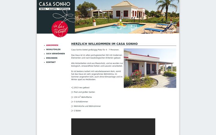 Screenshot von casasonho.de
