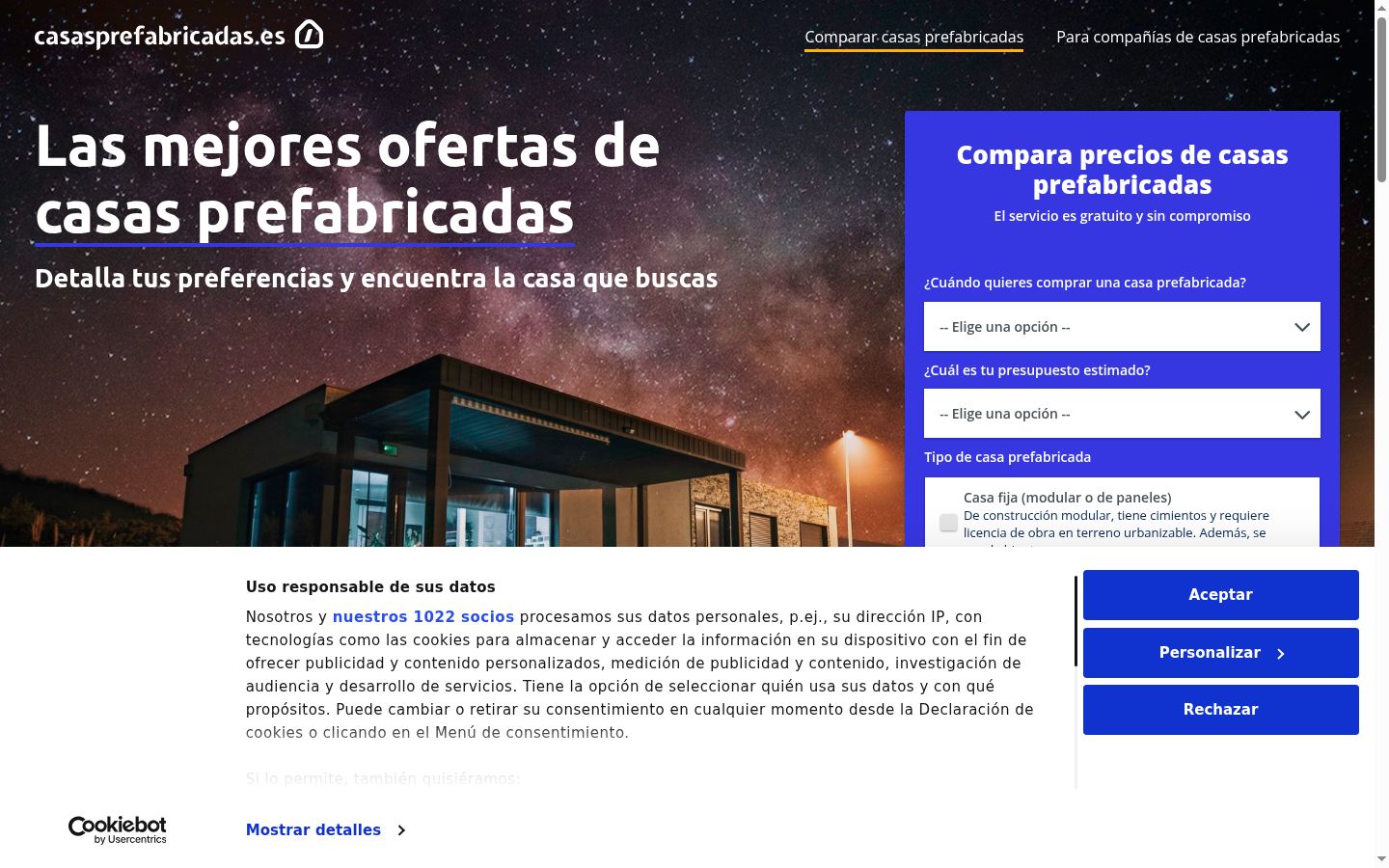 Screenshot of the consent banner shown before any interaction