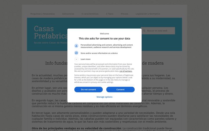 Screenshot of casasprefabricadasmadera.com