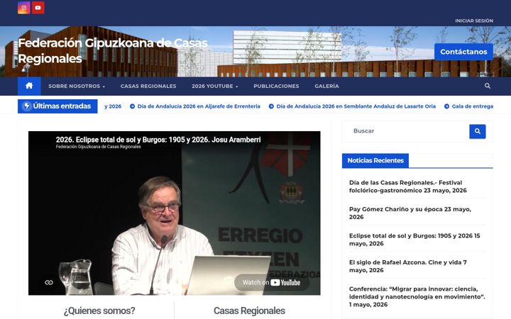 Snimka zaslona za casasregionalesgipuzkoa.org