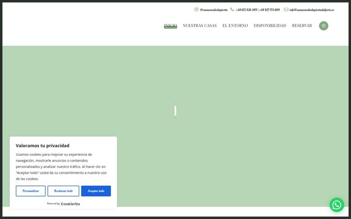 Screenshot of casasruraleslapicotadeljerte.es