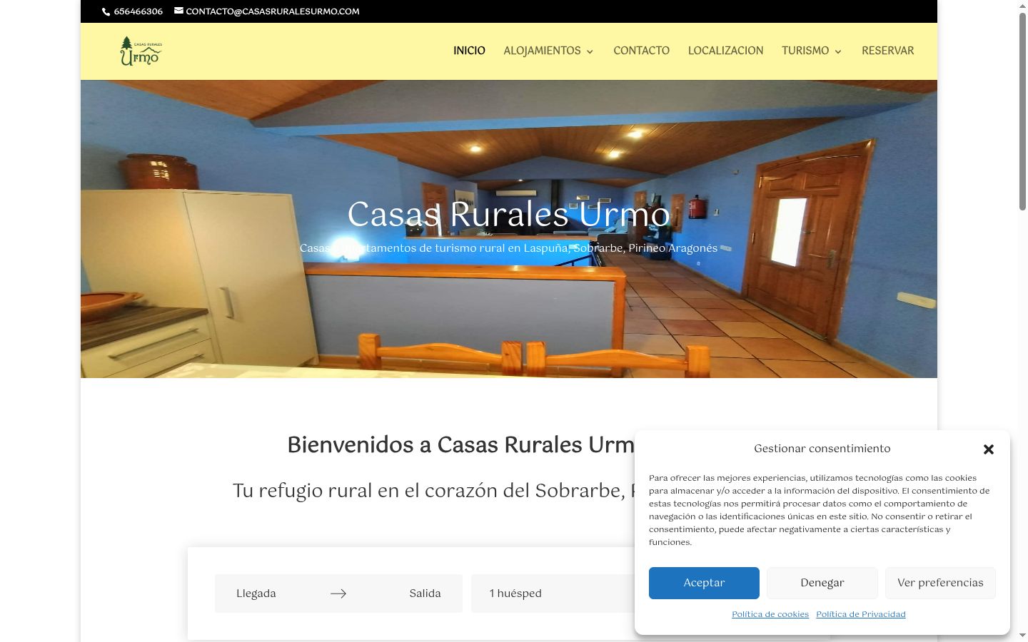 Screenshot of the consent banner shown before any interaction