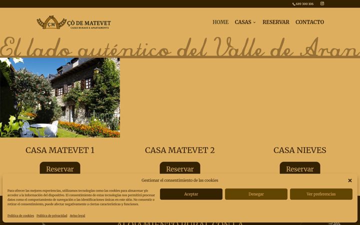 Screenshot of casasruralesvalledearan.com