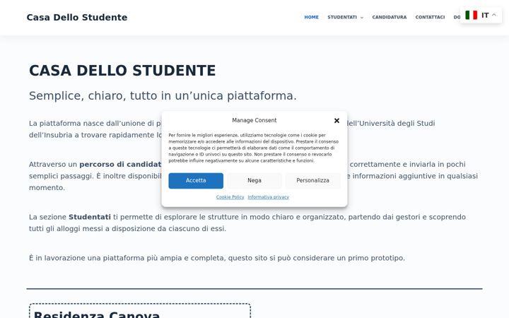 Screenshot of casastudente.eu