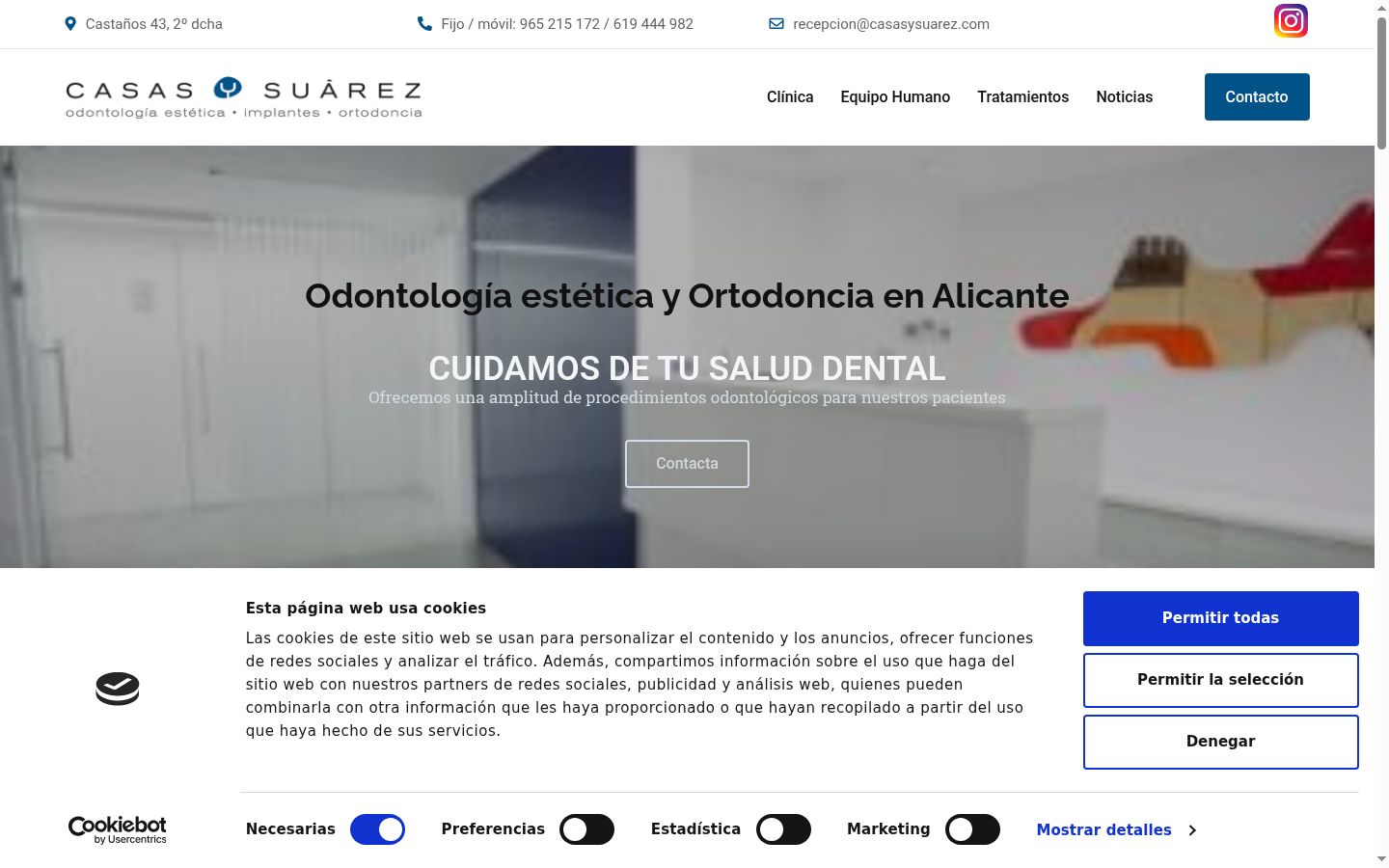 Screenshot del banner di consenso mostrato prima di qualsiasi interazione