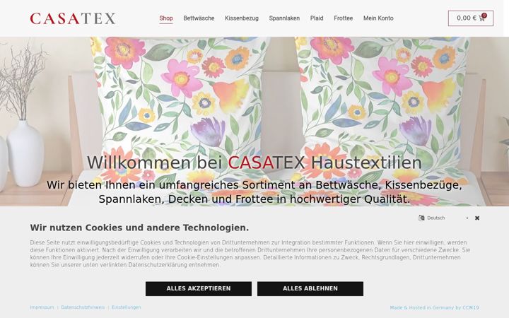 Screenshot von casatex.de