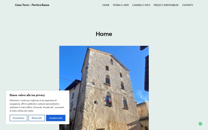 Screenshot of casatorreperticabassa.com