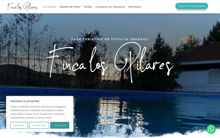 Screenshot of casaturisticalospilares.com