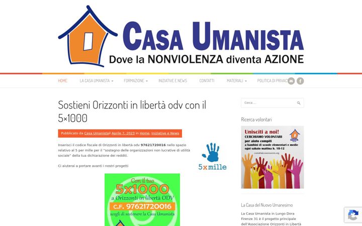 Snimka zaslona za casaumanista.org