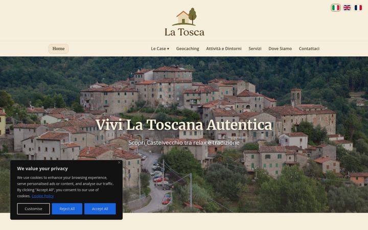 Screenshot of casavacanzalatosca.com