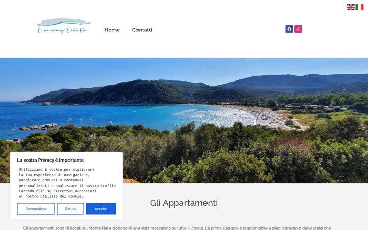 Screenshot of casavacanzecostarei.it