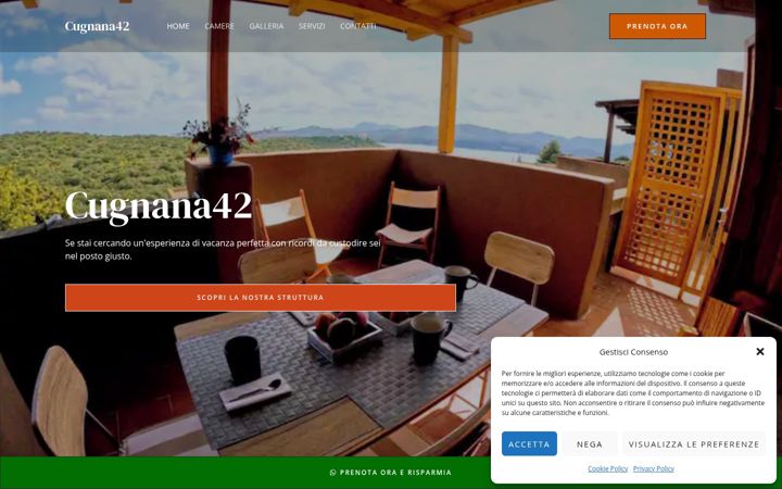 Screenshot of casavacanzecugnana.com