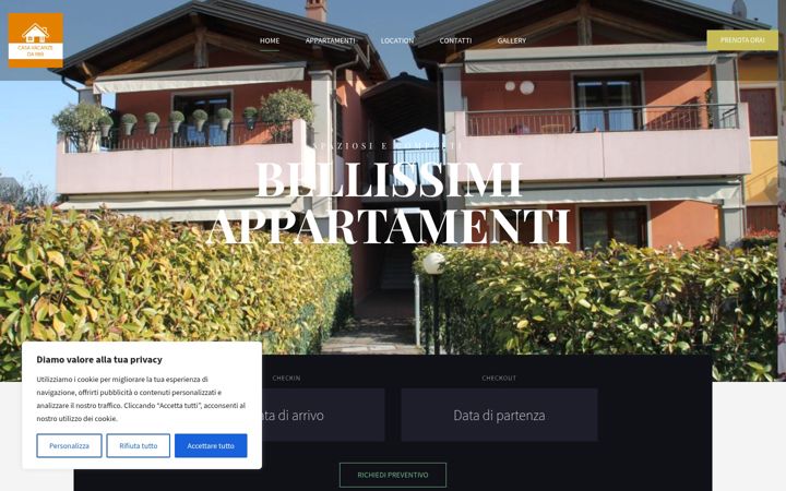 Screenshot of casavacanzedariki.it