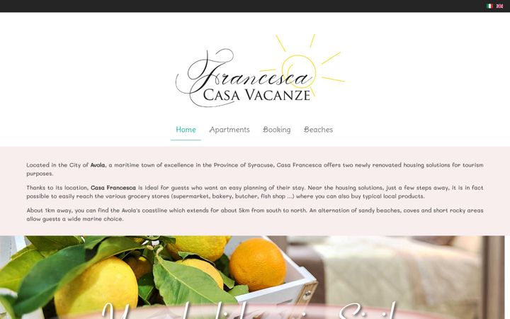 Screenshot of casavacanzefrancesca.it